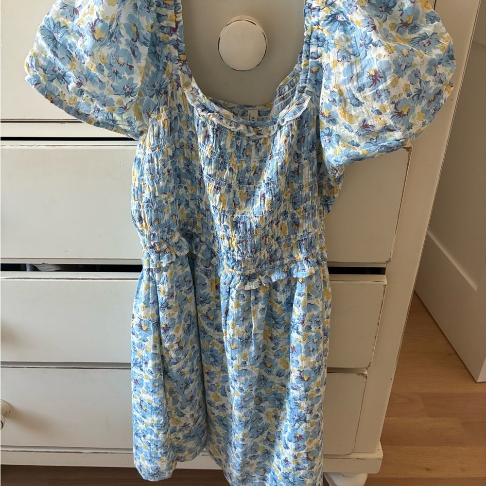 American Eagle Outfitters Blue and Yellow Floral Dress